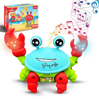 JoyMates Crawling Crab Baby Musical Kids Toy With LED Lights And Music Walking Moving for Toddlers (Multicolor).