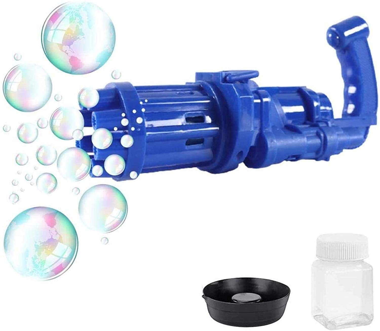 JoyMates 8 Hole Electric Gatling Bubble Gun for Kids with Soap Solution Indoor and Outdoor Toys for Toddlers Bubble Maker Gun Machine for Girls, Boys and for Parties (Multicolor, 3+ Year)