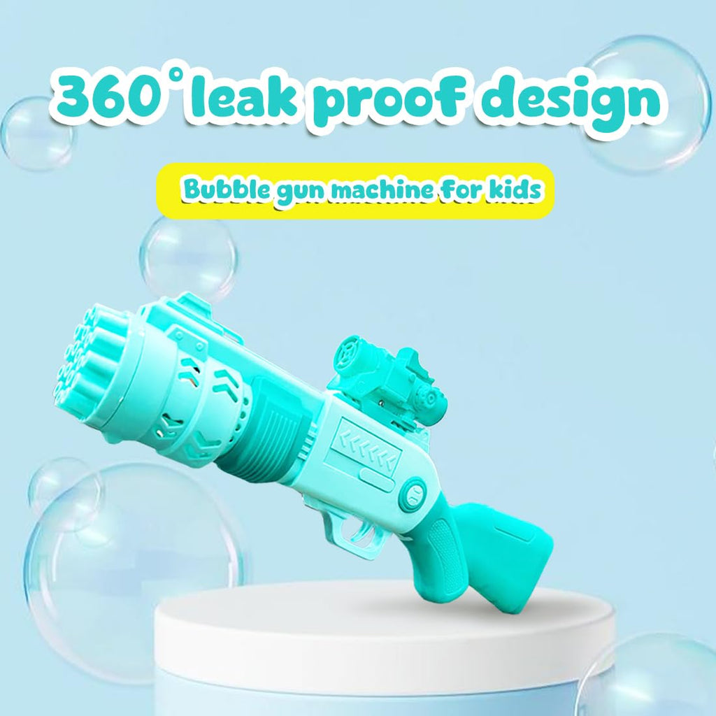JoyMates Portable 19-Hole Electric Bubble Gun Machine for Kids, 5000+ Bubbles Per Minute, For Indoor & Outdoor Play.