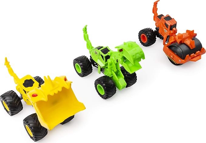 JoyMates Dirt Squad 3-Pack of Monster Trucks with Moving Parts, 1:64 Scale Die-Cast Vehicles.