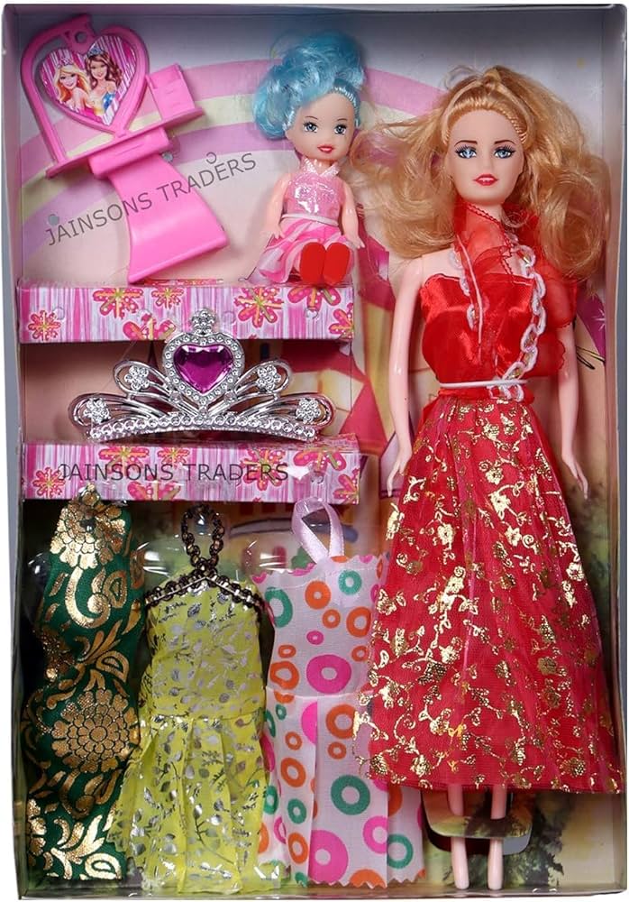 JoyMates Doll Mom With Doll Kid Set With Cloths And Accessories.