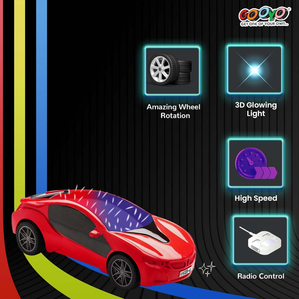 JoyMates 4 Function 3D Lighting Rechargeable Remote Control Car