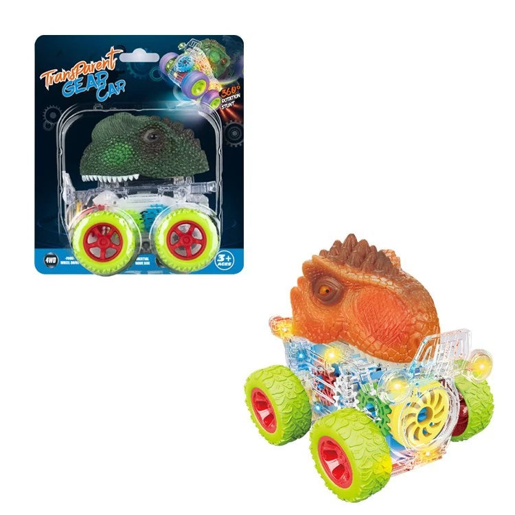Funny Dino Pack of 2 Automobile Car Toy Set, Friction Powered Toy Vehicle Play Set for Kids