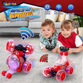JoyMates Rechargeable 360 Degree Rotation Stunt King Remote Control Stunning Moves Car Toy for Kids with Colorful Flashing Lights and Dynamic Music - Multicolor (Color As Per Stock)