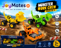 JoyMates Dirt Squad 3-Pack of Monster Trucks with Moving Parts, 1:64 Scale Die-Cast Vehicles.