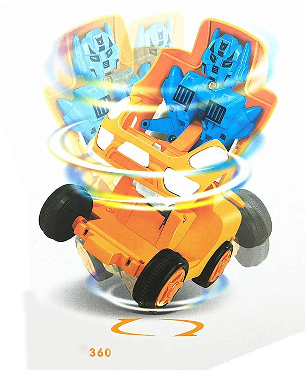 JoyMates Transforming Car to Robot Toy – Friction Powered Push & Go Bump and Transform Vehicle for Kids– PACK OF 2.