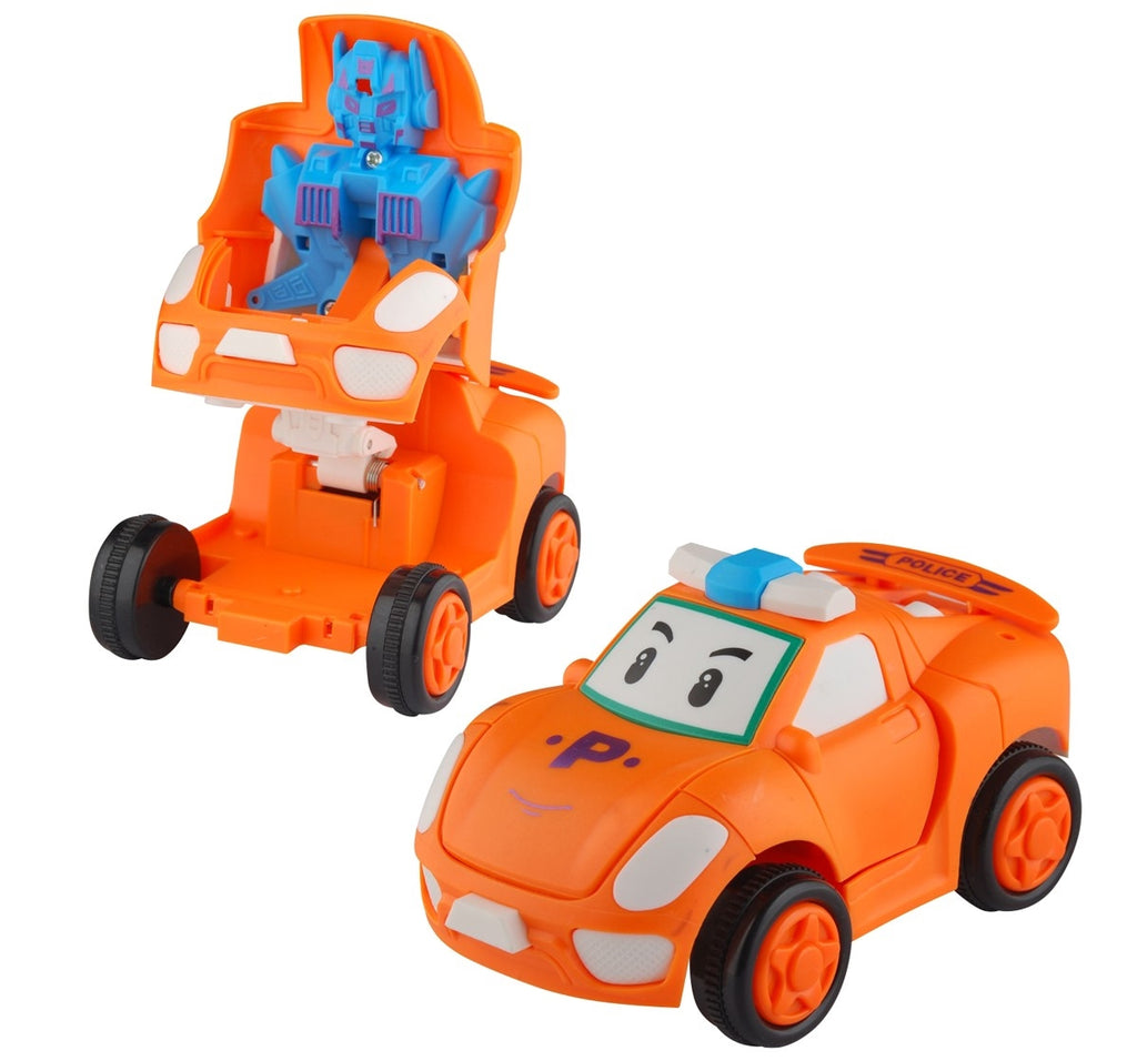 JoyMates Transforming Car to Robot Toy – Friction Powered Push & Go Bump and Transform Vehicle for Kids– PACK OF 2.
