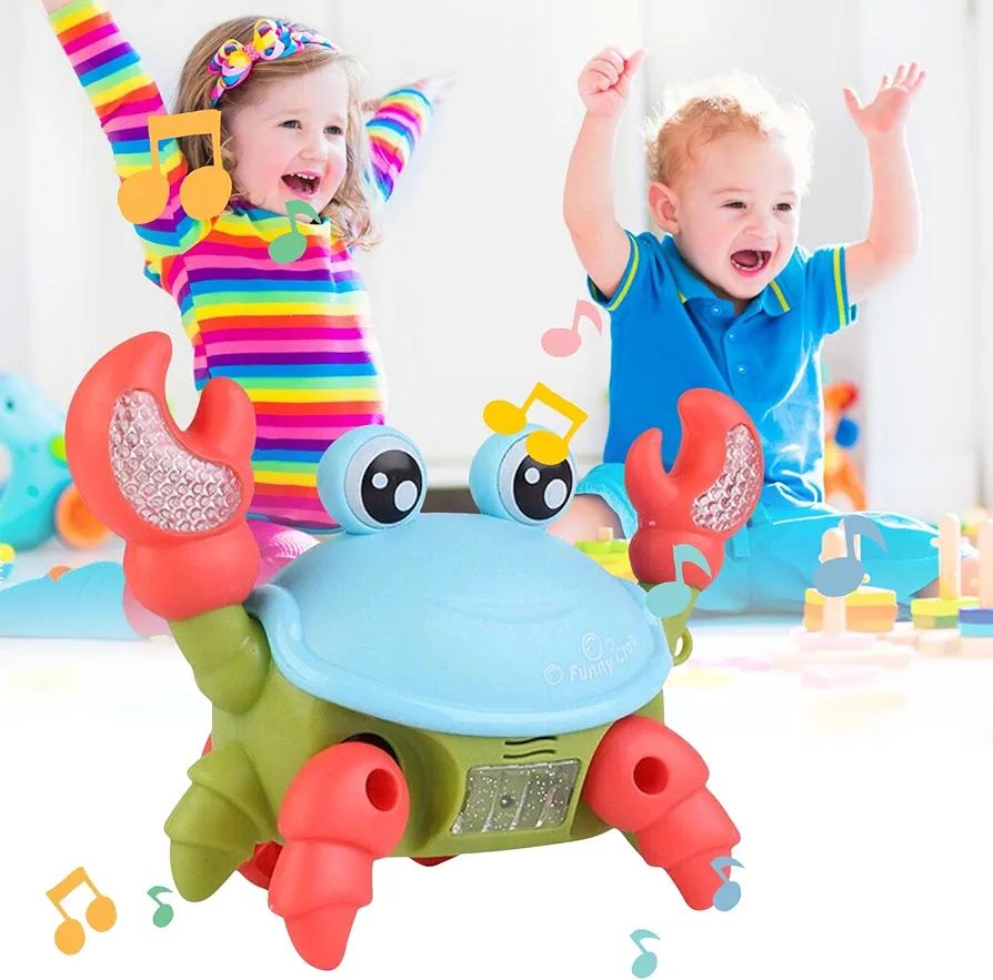 JoyMates Crawling Crab Baby Musical Kids Toy With LED Lights And Music Walking Moving for Toddlers (Multicolor).