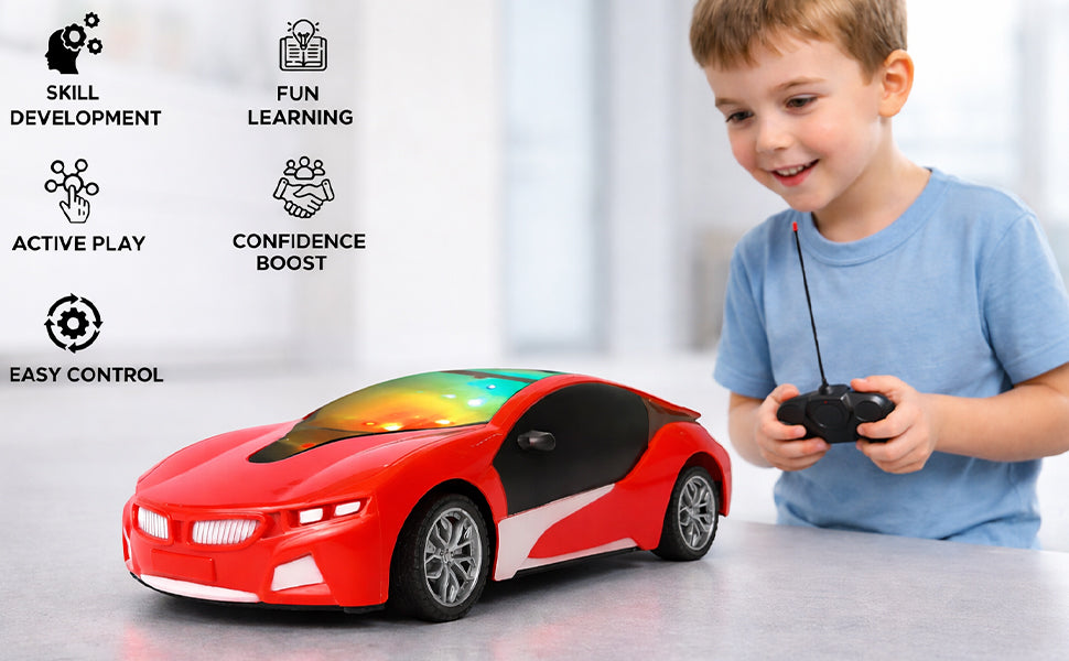 JoyMates 4 Function 3D Lighting Rechargeable Remote Control Car