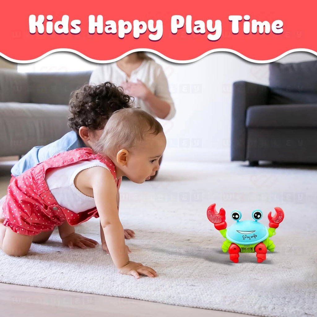 JoyMates Crawling Crab Baby Musical Kids Toy With LED Lights And Music Walking Moving for Toddlers (Multicolor).