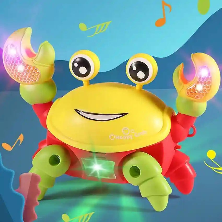 JoyMates Crawling Crab Baby Musical Kids Toy With LED Lights And Music Walking Moving for Toddlers (Multicolor).