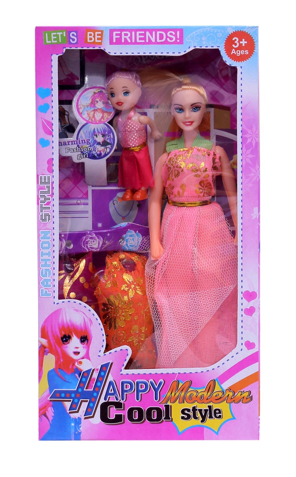 JoyMates Doll Mom With Doll Kid Set With Cloths And Accessories.