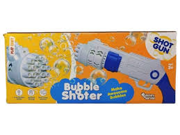 JoyMates Shot Gun Bubble Shooter for Kids |19 Hole Automatic Bubble Blaster | Battery Operated with Bubble Solution & Tray | Outdoor and Indoor Party Toy | Age 3+ for Girls and Boys
