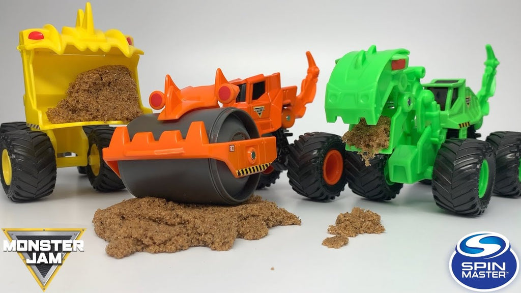 JoyMates Dirt Squad 3-Pack of Monster Trucks with Moving Parts, 1:64 Scale Die-Cast Vehicles.